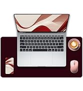 METEOROCK Non-Slip Desk Pad, 24" x 14" Large Mouse Pad, PU Leather Desk Mat with Suede, Laptop De...