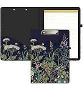 Hongri Clipboard Folio with Refillable Lined Notepad and Interior Storage Pocket for Students, Cl...