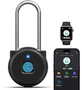 Fingerprint Padlock,Keylesslife Fingerprint Locker Lock,Biometric Long Shackle Smart Padlock Outd...