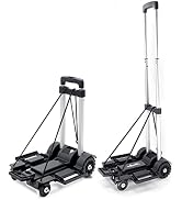 ZHJINGYU Folding Hand Truck,Shopping cart,Utility cart with 4 Wheels & 2 Elastic Ropes,Moving Sup...