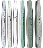 Nail Files Canvalite Nail File and Buffer Professional Emery Boards Washable Double Sided Reusabl...