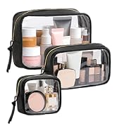 Vorspack Travel Makeup Bag - 3 Pack Travel Toiletry Bag for Women Clear Cosmetic Bag Makeup Organ...
