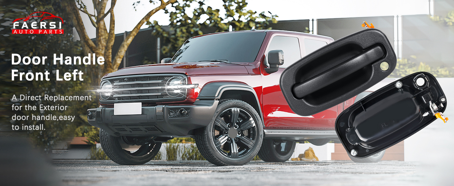 FAERSI Exterior Outside Door Handle Front Left Driver Side for 1999-2007 Silverado, Tahoe, Suburban
