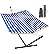 Homgava Two Person Hammock with Stand for Outside Heavy Duty, Outdoor Patio Hammock with Portable...