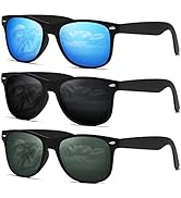 DEMIKOS Sunglasses Men Polarized Sunglasses for Mens Womens Retro Mirror Lens for Driving Fishing...