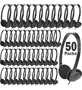 XOSDA 50 Pack Bulk Classroom Headphones for Kids School, Wholesale Wired Headphones with 3.5mm Ja...