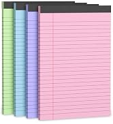 Legal Pads 5x8, College Ruled Paper, Colored Note Pads 5x8, Pink Legal Pad, Purple Notepad, 4 Pac...