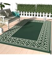 GENIMO Outdoor Rug Waterproof 6' x 9' for Patio, Foldable Reversible Plastic Straw Carpet for Tra...