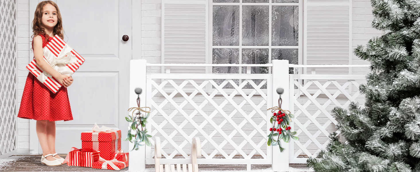 2 Pack Artificial Mistletoe Hanging Ornaments