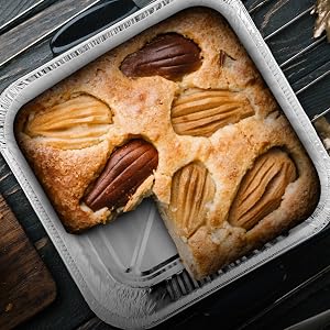 8 x 8 Aluminum Foil Pans with Plastic Lids (25 Pack) - 8 Inch Foil Pans with Lids - Recyclable
