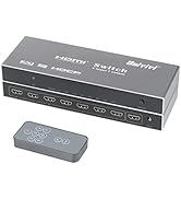 Univivi HDMI Switch with Remote 7 in 1 Out HDMI Switcher 4K@60Hz HDMI Selector HDMI Hub Supports ...