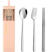 DEVICO Travel Utensils with Case, 18/8 Stainless Steel Reusable Silverware Set for Lunch Box, Por...