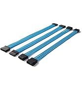 Formulamod SATA + Molex Power Extension Cable Kit, Male to Female 11.8 Inch Extender Sleeve Power...