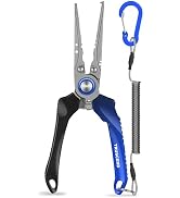 TRUSCEND Fishing Pliers Kit with Fishing Wacky Rig Tool, Saltwater Resistant Teflon Coated Multi-...
