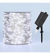 ZELUXDOT Solar String Lights for Outside,100FT 300 LEDs Solar Fairy Lights,Waterproof 8 Modes But...