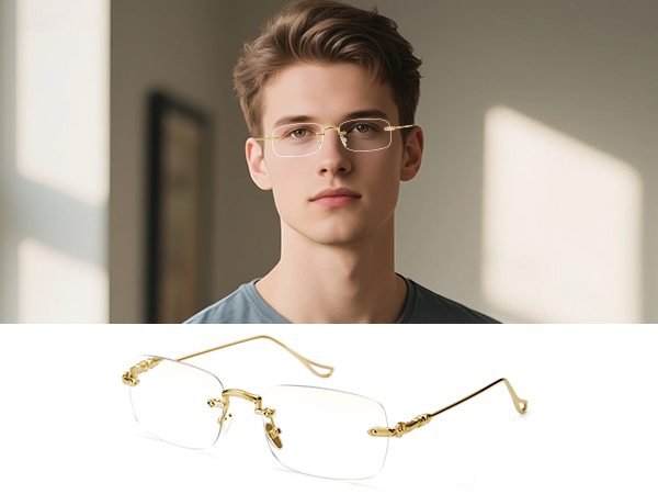 rimless reading glasses men