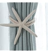Chictie 2 Pieces Natural Starfish Curtain Tieback Rope Drapery Holdbacks Cotton Tie Band Room Déc...