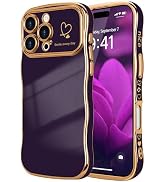 LCHULLE for iPhone 16 Pro Max Case for Women Girls, Cute Wave Frame Curly Shape with Love Heart R...