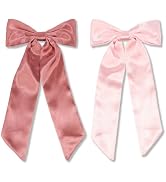 Ahoney 2Pack Satin Hair Bow Hair Clips for Women Girls, Hair Ribbons for Hair Ponytail Cute Hair ...