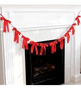 Bow Garland Banner - 10Pcs Pre-Strung Satin Bows for Baby Shower, Birthday, Bridal Shower, Weddin...