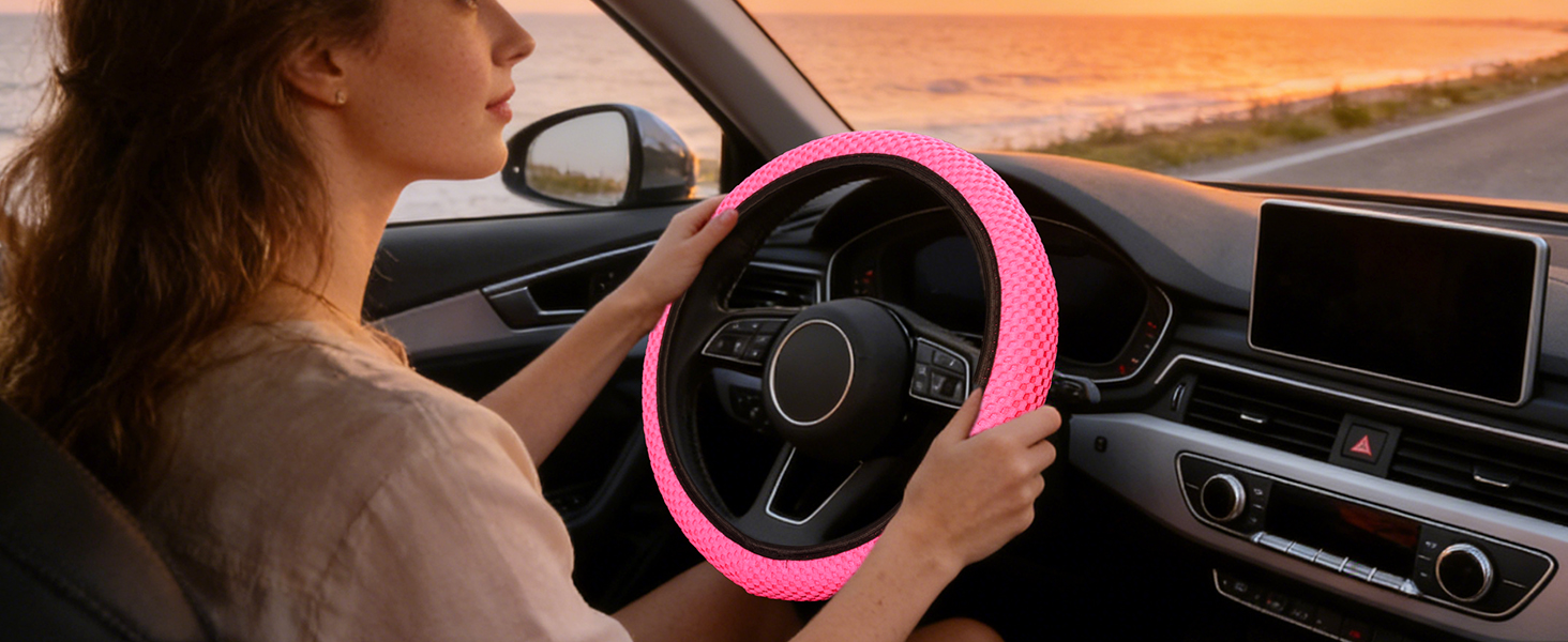 red steering wheel cover