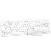 Wireless Keyboard and Mouse Combo - Rii Standard Office PC Keyboard and Optical Wireless Mice (Wh...