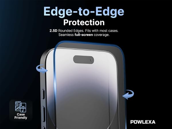 iPhone 17 screen protector tempered glass film 9H+ hardness bubble free case friendly edge to edge