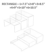 Sezanrpt Acrylic Display Risers 6pcs, Clear Rectangular Display Organizer Stands, Acrylic Display...