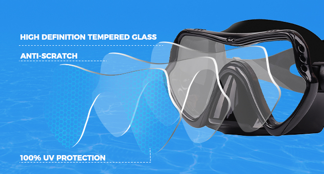 Swim Goggles Adult with Nose Cover, Clear Diving Mask Wide View Swim Mask for Men Women Youth