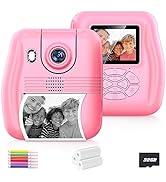 Kids Camera Instant Print, Christmas Birthday Gifts for 3-12 Year Old Girls Boys, 12MP Selfie Dig...