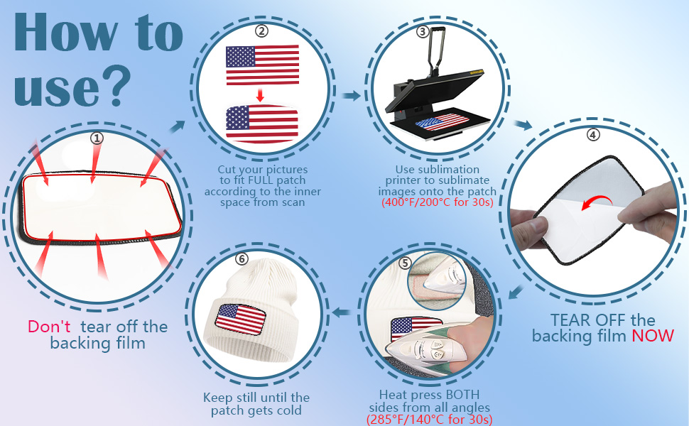4 Sublimation Patches use