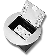 KYHSHJ Recessed Circular Floor Socket Kit with2* 20 Amp Stainless Steel GFCI Tamper Receptacle Ou...
