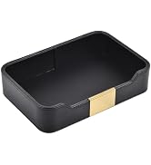 RHCSZ Luxury Leather Valet Tray Desktop Storage Organizer,Bedside Vanity Catchall Tray Nightstand...