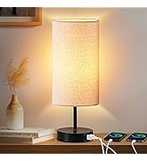 CINSARY Touch Control Bedside Lamp with 2 USB Ports, 3-Way Dimmable Table lamp for Bedroom, Night...