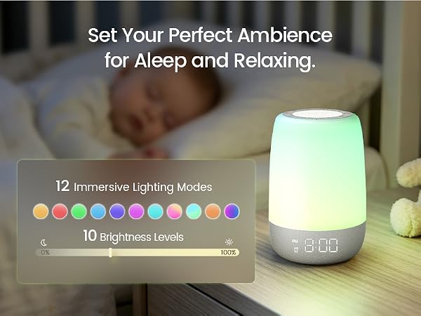 Glocusent N19 12 Light Mode Sound Machine for Sleep