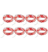 VOOKRY 8 Pack 30 LED Fairy Lights Battery Operated String Lights - 10 ft Red Mini Silver Wire Fir...
