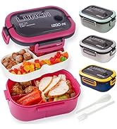 Bento Box Adult, Lunch Box for Men and Women, 1200ML Leak-proof Double-layered with Handle Lunchb...