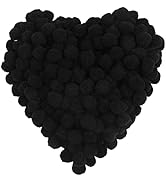MOREFEN 150 Pieces Pom Poms, 1 Inch Black Craft Pom Poms, Fuzzy Pompom Puff Balls, Small Pom Pom ...
