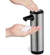 Home Zone Living Foaming Hand Soap Dispenser with Stainless Steel Outer Cover, Refillable Pump fo...