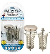 Drain Buddy Ultra Flo - 2 in 1 Bathroom Sink Stopper & Hair Catcher W/Patented Pull Clean Technol...