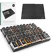 EDELHAUS Spice Drawer Organizer - Expandable Spice Rack for Drawer, Black Seasoning Organizer for...