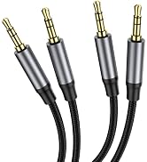 KAYQINHO 3.5mm Nylon Braided Aux Cable, 3.3FT 2Pack Stereo Audio Jack Adapter Cable for iPad, Sam...