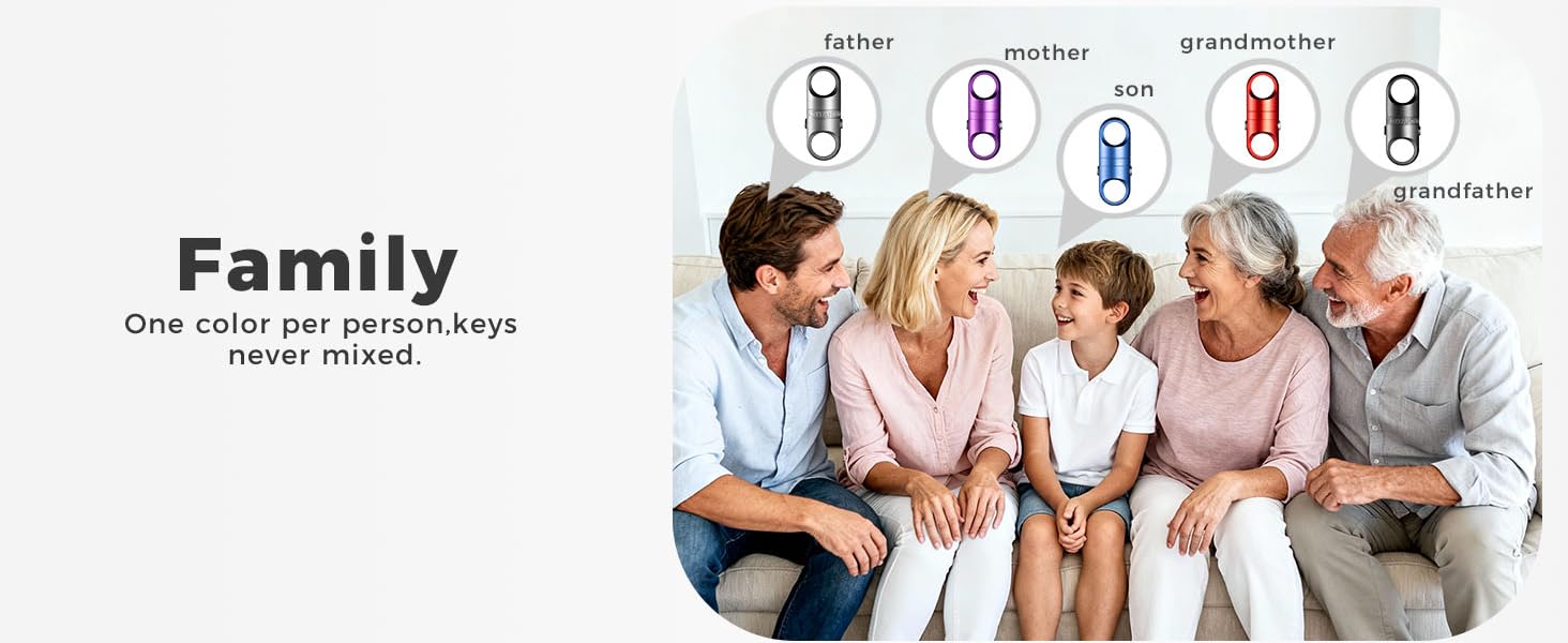 Detachable keychains for family.