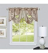 GOHD Valarie Fancy Window Valance. 54 x 18. Taffeta Fabric with Soft Satin Swag. Add Some Royal l...