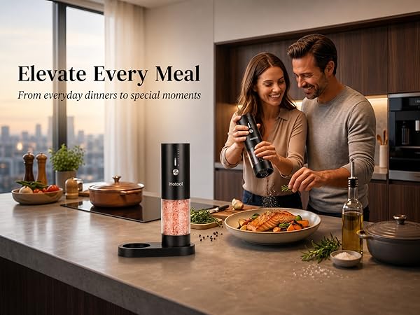 electric salt and pepper grinder set