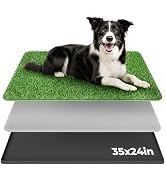 BurgeonNest Dog Grass Pad with Tray 35"x24", Includes Reusable Artificial Turf for Dog Litter Box...