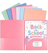 Dinceer 6 Pack Plastic Folders with Pockets, Heavy Duty 2 Pocket Poly File Folders, Letter Size F...