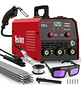 YesRight 120A Mig Welder, 3 IN 1 Gasless Flux Core MIG/Lift TIG/Stick Welder Machine with Synergy...