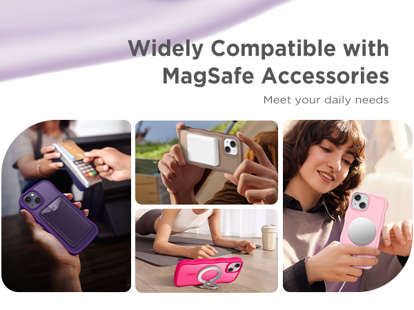 iPhone 13 iPhone 14 Case for Women Girls Widely Compatible with MagSafe Accessories