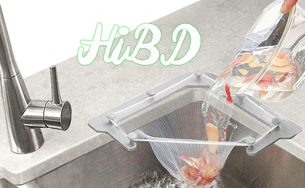 kitchen sink strainer triangle filter corner basket food drain triangular mesh bag tri-holder